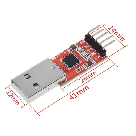 ابعاد مبدل USB به سریال با تراشه CP2102
