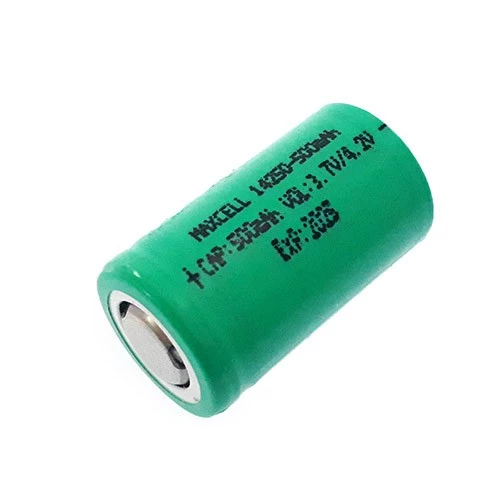 باتری لیتیوم یون 14250 تک سلول 3.7 ولت 500mAH