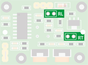 پد RT و پد RL برای اضافه کردن ترميستور و مقاوت حساس به نور 