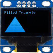 رسم یک مثلث توپر در ماژول نمایشگر OLED