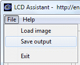 انتخاب گزینه‌ی Save output از زیر منوی File برای ذخیره فایل به‌صورت متنی