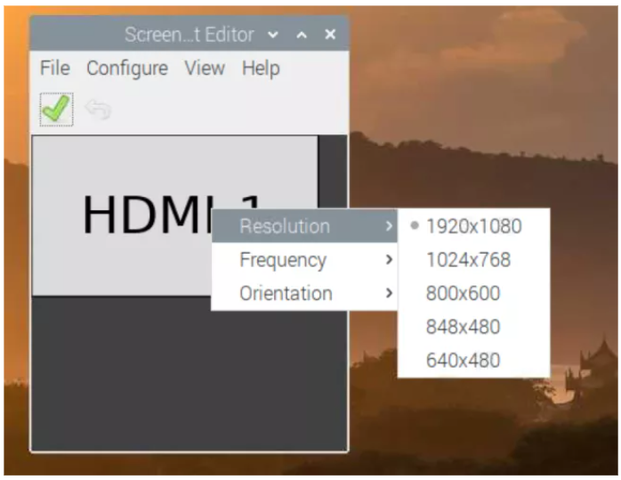 تغییر رزولیشن صفحه نمایش با کلیک بر روی گزینه HDMI