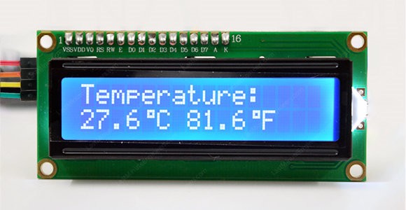 نمایش نهایی دما روی LCD