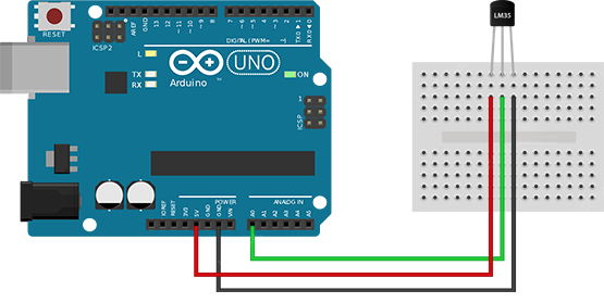 نحوه متصل کردن سنسور دما LM35 به آردوینو