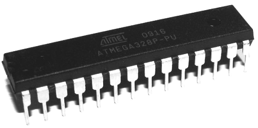 میکروکنترلر ATMEGA از پکیج DIP که دارای حافظه EEPROM می‌باشد