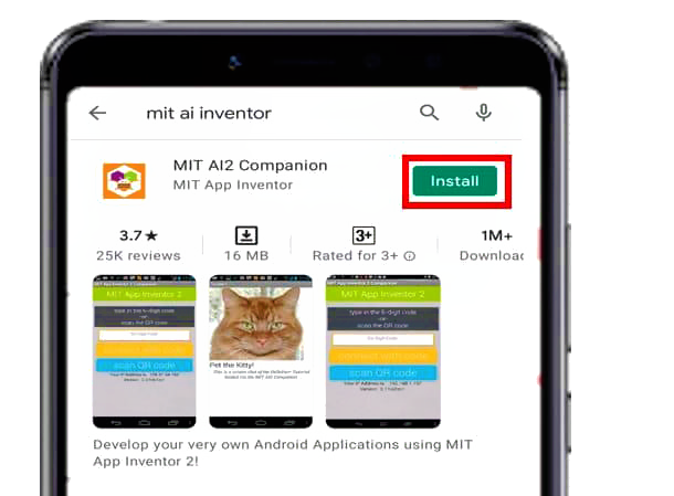 نصب برنامه MIT App INVENTOR از Play Store اندروید برای ارسال پیام به آردوینو با گوشی موبایل