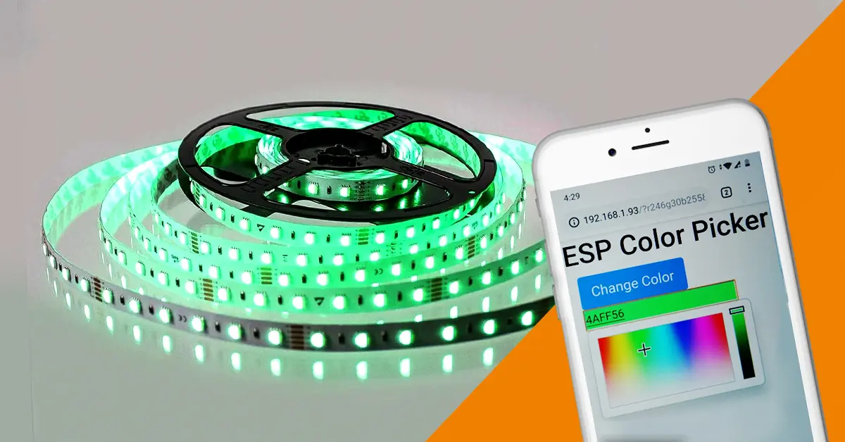 کنترل رنگ LED نواری RGB از راه دور با ماژول ESP32/ESP8266 - وبلاگ روبوایکیو