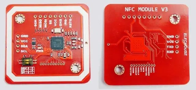 پشت و روی یک ماژول PN532 NFC