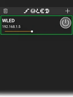 انتخاب شبکه مورد‌نظر در برنامه WLED برای کنترل و برنامه ریزی نورپردازی