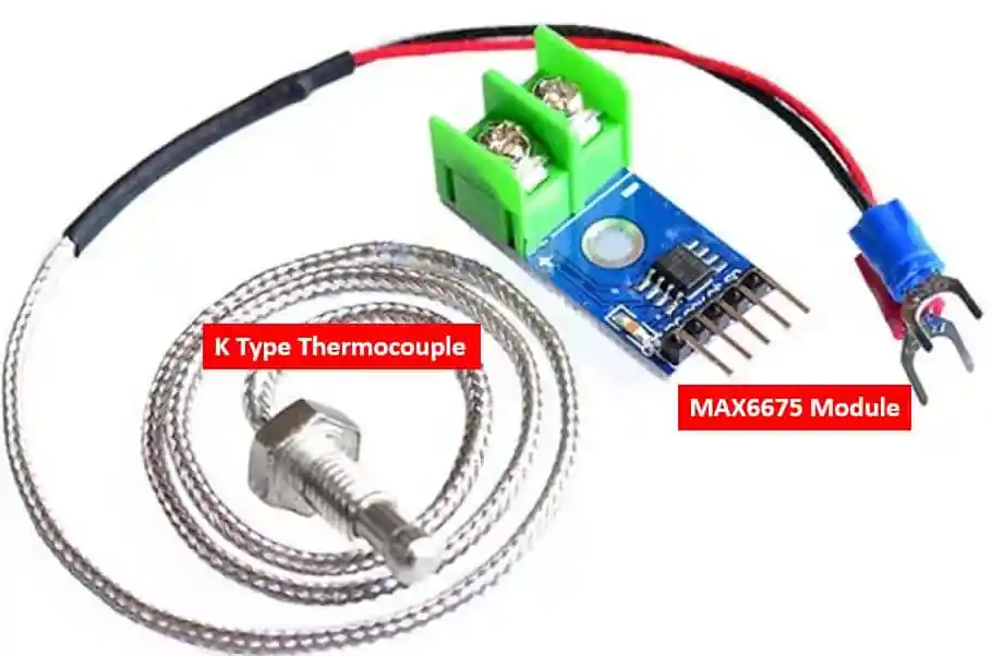 راه اندازی ماژول MAX6675 و ترموکوپل نوع K برای اندازه گیری دما
