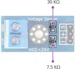 تقسیم ولتاژ در سنسور ولتاژ با استفاده از دو مقاومت