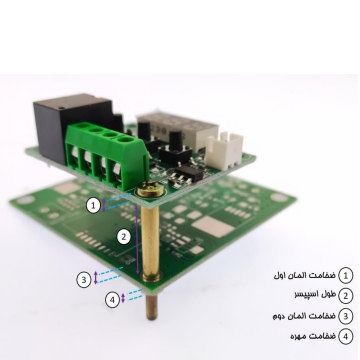 طول و ضخامت اسپیسر فلزی 6 گوش 60 میلی متر FF و پیچ آن