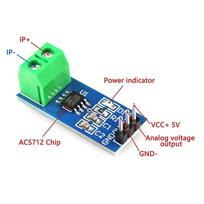 اجزای ماژول سنسور اندازه گیری جریان ACS712