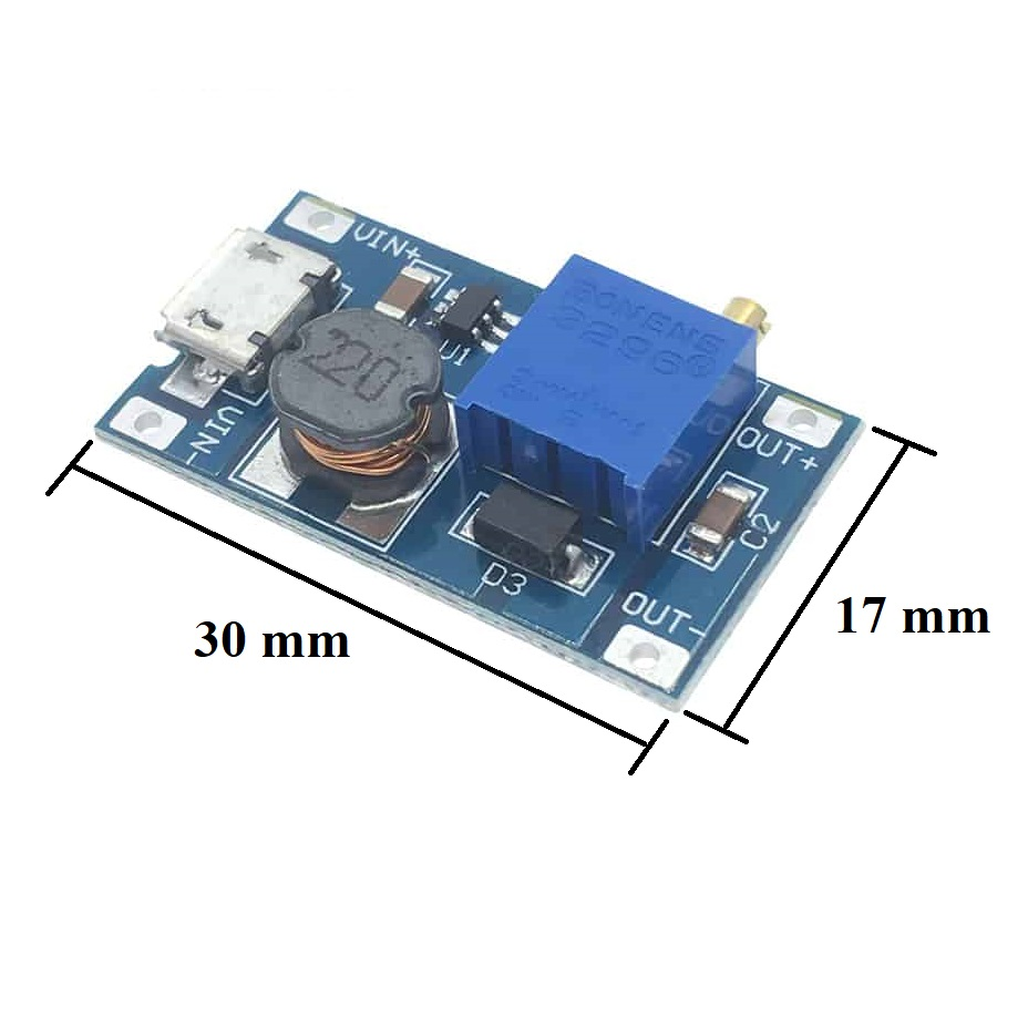 ابعاد مبدل MT3608