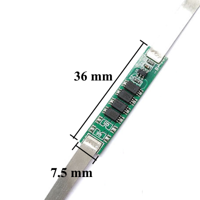 ابعاد ماژول شارژ باتری لیتیوم تک سل