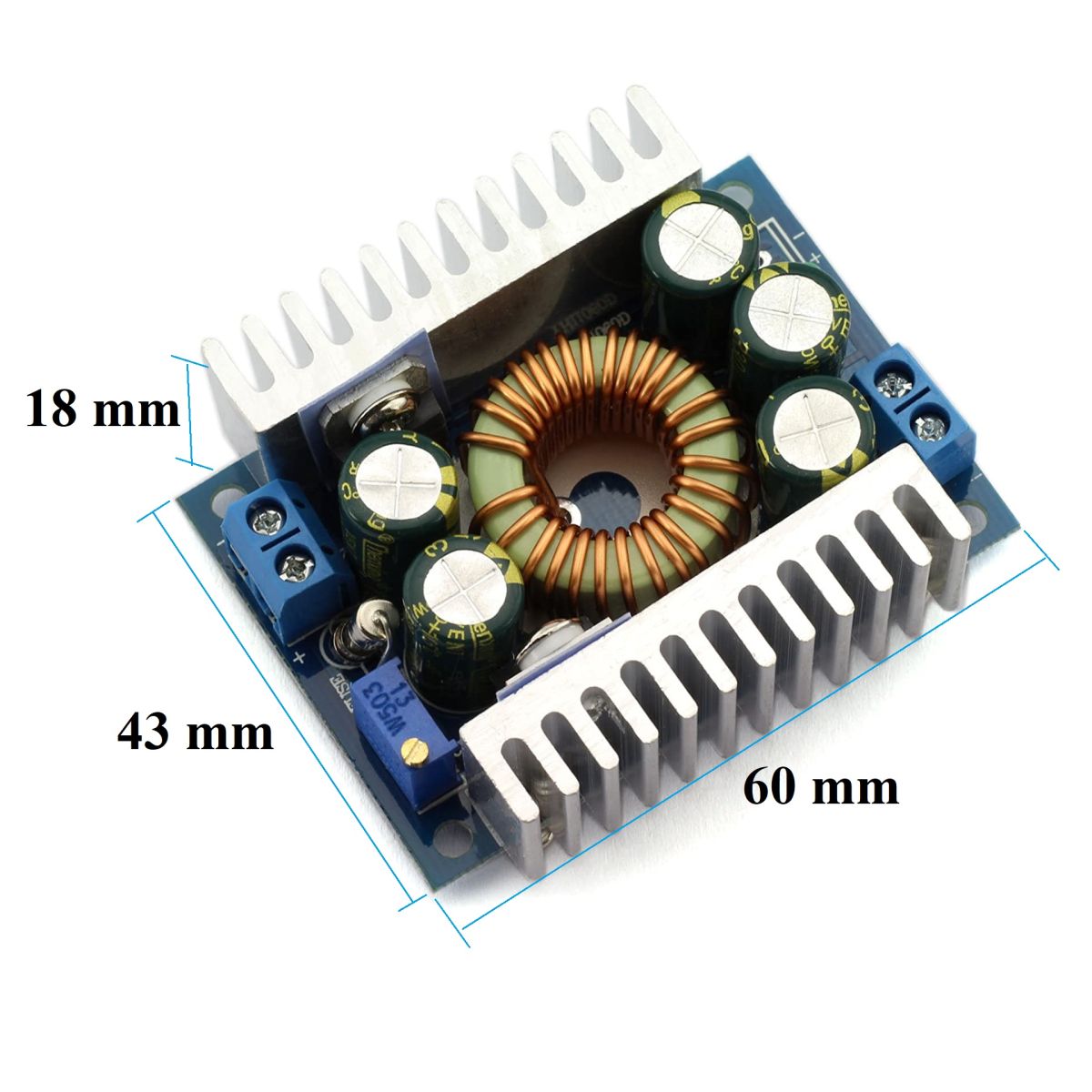 ابعاد مبدل کاهنده 12 آمپر