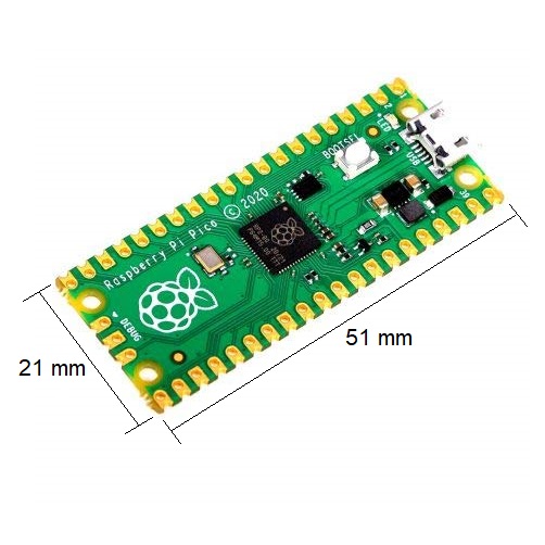 ابعاد رزبری پای پیکو Raspberry Pi Pico