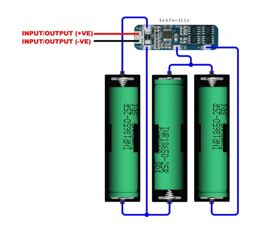 connection of battery to the module