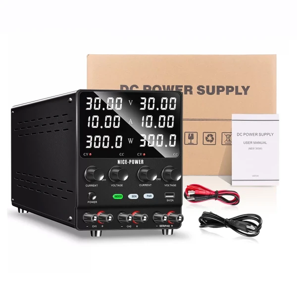 منبع تغذیه متغیر 0 تا 60 ولت 5 آمپر NICE-POWER مدل SPS605 2KD دوبل