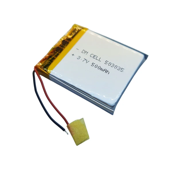 باتری لیتیوم پلیمر 3.7 ولت با ظرفیت 500mAh