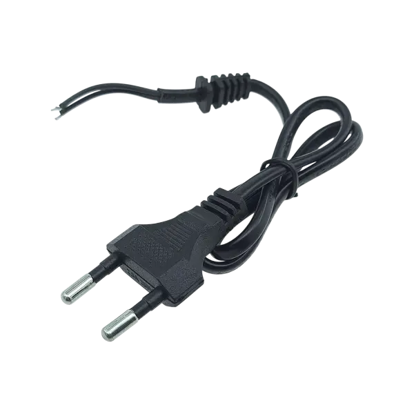 کابل برق دو شاخه پرسی 40 سانتی متری مشکی