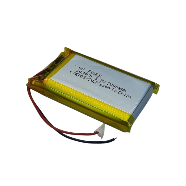 باتری لیتیوم پلیمر 3.7 ولت با ظرفیت 2000mAh مدل 103450