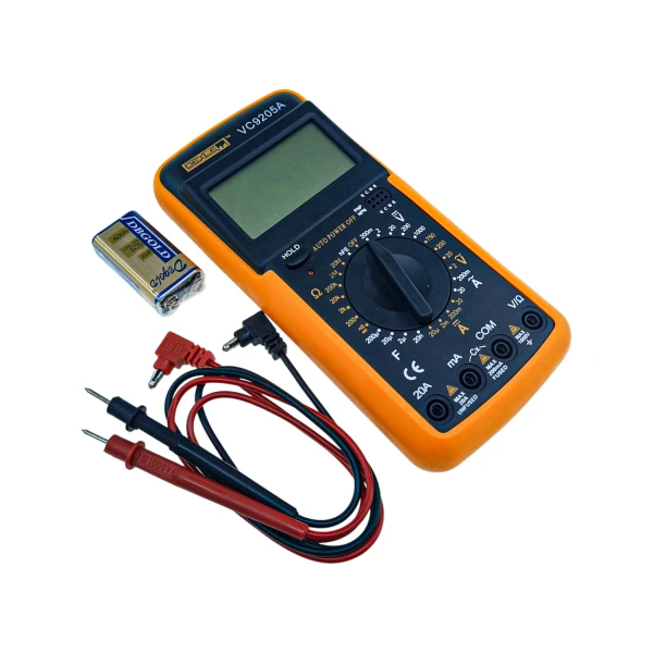 مولتی متر دیجیتال VC9205A به همراه باتری کتابی