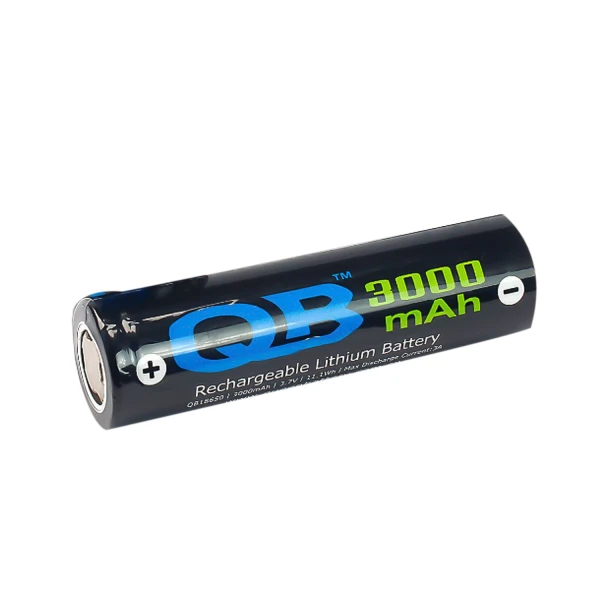 باتری لیتیوم یون 18650 شارژی 3.7 ولت 3000mAh برند QB