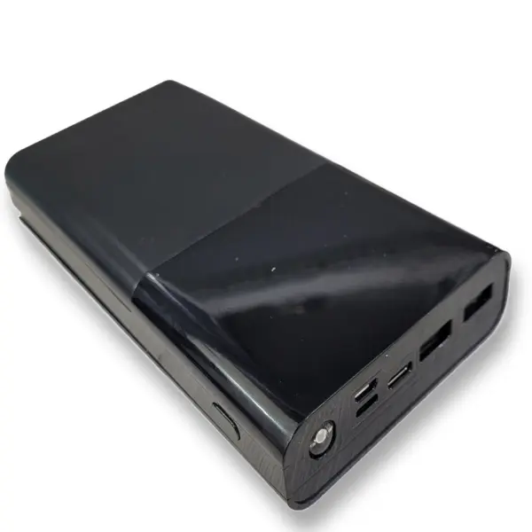 کیس پاور بانک 7 باتری با سه ورودی - Lightning -micro USB - Type C و دو خروجی USB مشکی