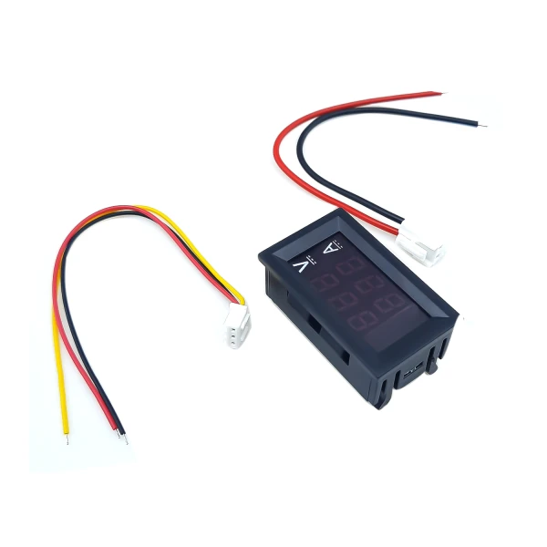 ولت متر و آمپر متر پنلی 10A-100V دو رنگ قرمز و آبی با قابلیت کالیبره ولتاژ V1.3