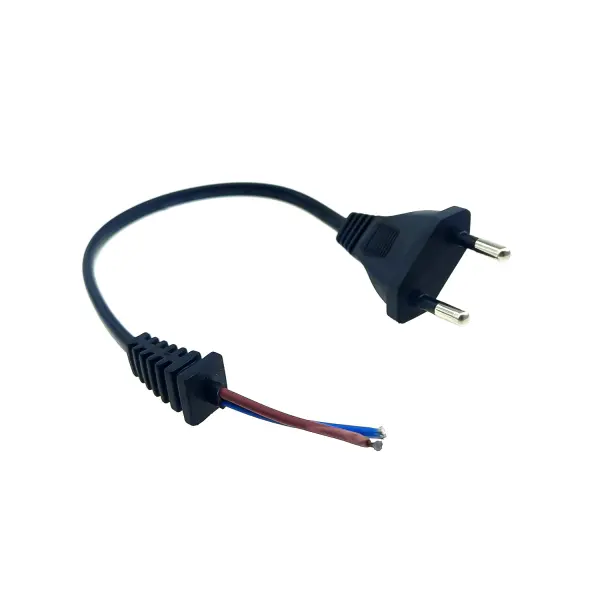 کابل برق دو شاخه پرسی 25 سانتی متری مشکی