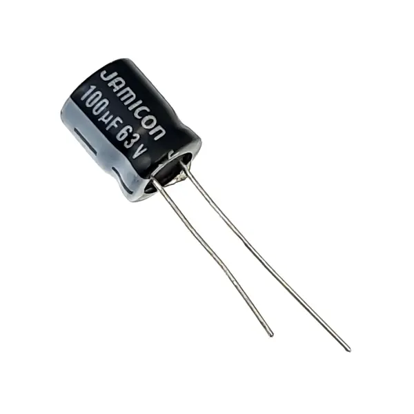 خازن الکترولیت 100 میکرو فاراد 63 ولت JAMICON ساخت تایوان