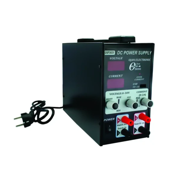 منبع تغذیه متغیر دو کانال 0 تا 30 ولت 2 آمپر اوژن الکترونیک مدل OSP-302U