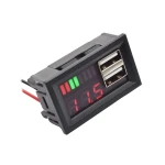 ماژول نمایشگر سطح شارژ باتری خودرویی همراه با شارژر USB