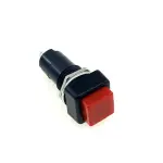 کلید شستی فشاری مربعی قرمز با قطر 10.5 میلی متر (Normal Open)