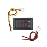 ولت متر و آمپر متر پنلی 10A-100V دو رنگ قرمز و آبی با قابلیت کالیبره ولتاژ V1.3