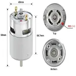 موتور DC اسپیندل یک سر بلبرینگی 24-12 ولت 19800 دور مدل 775