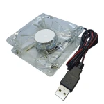 فن 5 ولت 2.5*8*8 سانتی متر شیشه ای همراه با LED سفید و کابل USB