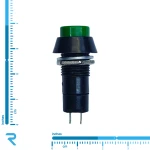 کلید شستی فشاری گرد سبز با قطر 10.5 میلی متر دائم کار