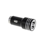 شارژر فندکی فلزی مشکی با دو پورت خروجی