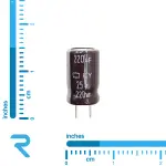 خازن الکترولیت 220 میکرو فاراد 25 ولت NIPPON سری KY پایه کوتاه اصل ژاپن