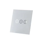 شیشه کلید هوشمند سه پل نقره ای GL2-SP3 ابعاد 0.2×8.6×8.6 سانتی متر