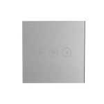 شیشه کلید هوشمند سه پل نقره ای GL2-SP3 ابعاد 0.2×8.6×8.6 سانتی متر
