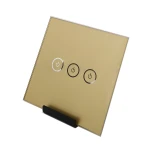 شیشه کلید هوشمند سه پل طلایی GL2-GP3 ابعاد 0.2×8.6×8.6 سانتی متر