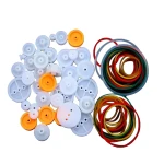 پک چرخ دنده و پولی پلاستیکی 40 عددی به همراه تسمه رنگی