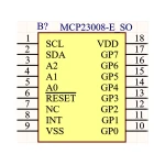 آی سی توسعه دهنده ورودی/خروجی SMD MCP23008-E/SO