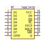 آی سی شیفت رجیستر 8 بیتی SMD 74HC597D