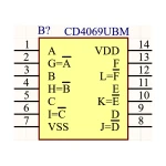 آی سی گیت NOT شماره SMD CD4069UBM