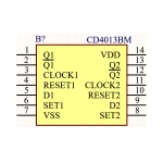 آی سی فلیپ فلاپ D شماره SMD CD4013BM