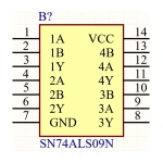 آی سی گیت AND دو ورودی SN74ALS09N